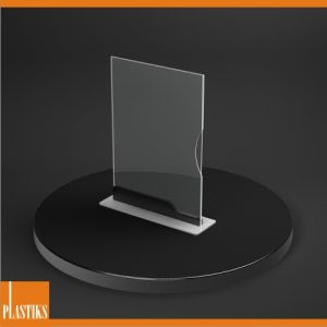 Stojan na menu z plexiskla oboustranný ― Plastiks  - zakázková výroba z plexiskla.