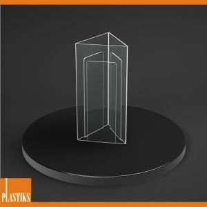 Třístranný vizuální stojan 1/3 A4 ― Plastiks  - zakázková výroba z plexiskla.